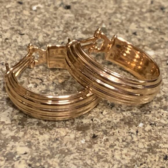 Milor Bronze Hoop Earrings in Rose Gold Made in Italy - Picture 8 of 9